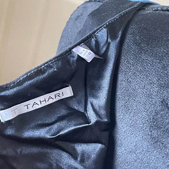 T Tahari Sleeveless Fitted Sheath Dress Blue/Black Size 6 - Picture 8 of 11